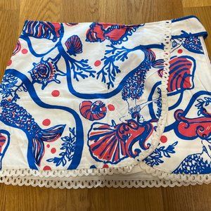 Lilly Pulitzer Vintage Fourth Of July Pattern Wrap Skort Size 6